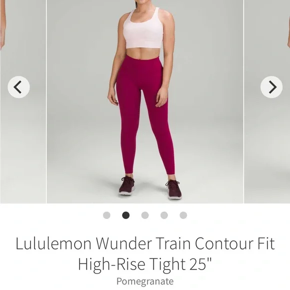 Lululemon Wunder Train Contour Fit 25” Leggings in Pomegranate size 4 - Picture 3 of 11